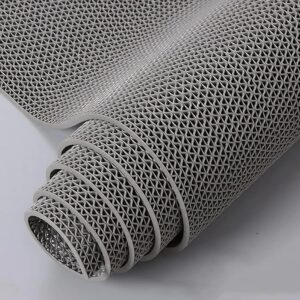 Grey rubber anti-skid multipurpose bathroom mat for shower rainmat swimming pool and wet floor areas by Prisha Cart