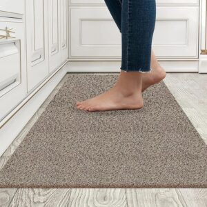 Beige PVC Cushion Noodle Mat heavy duty anti-slip floor mat for home entrance, bathroom, kitchen, bedroom and office use
