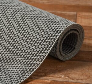 Grey rubber anti-skid multipurpose bathroom mat for shower rainmat swimming pool and wet floor areas by Prisha Cart