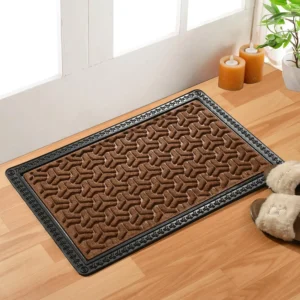 Brown rectangular rubber anti-skid multipurpose mat for bathroom entrance and wet areas by Prisha Cart