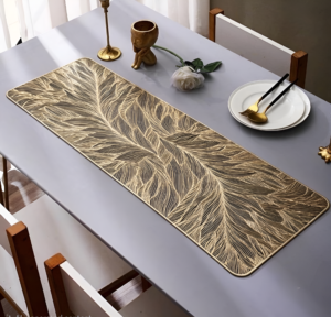 Prisha Cart Premium PVC Table Runner – Washable, Anti-Slip, Heat-Resistant Protector Mat for Dining & Console Tables