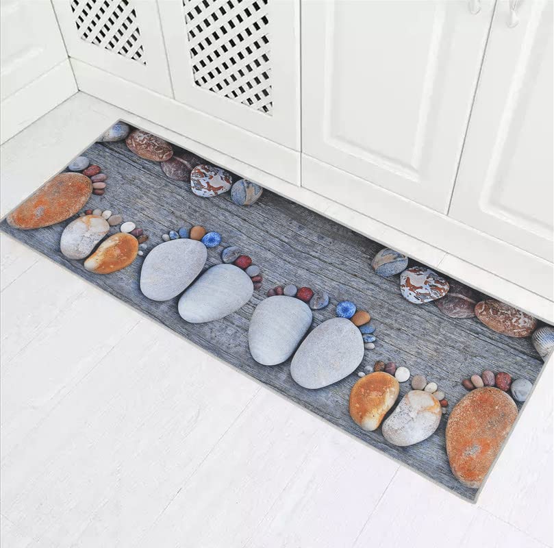 Prisha Cart 3D Printed Bedside Runner Carpet Anti Skid – Footprint, 22x55 Inches - Image 2
