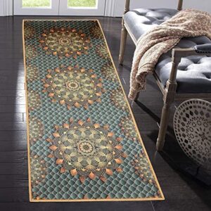 Prisha Cart 3D Printed Bedside Runner Carpet Anti Skid –Rangoli, 22x55 Inches