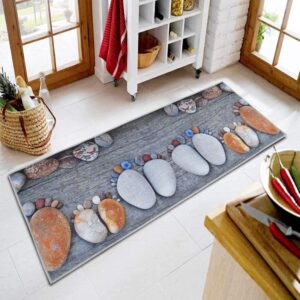 Prisha Cart 3D Printed Bedside Runner Carpet Anti Skid – Footprint, 22x55 Inches