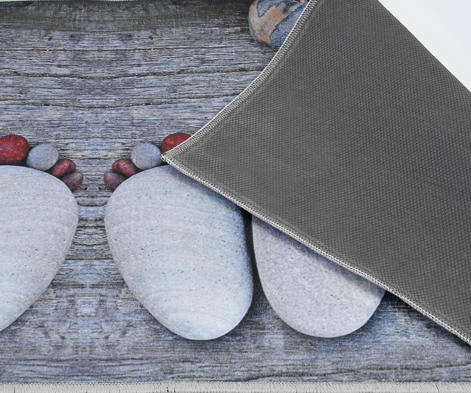 Prisha Cart 3D Printed Bedside Runner Carpet Anti Skid – Footprint, 22x55 Inches - Image 3