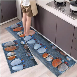 Prisha Cart Kitchen Runner Rug Set 2 Piece– Anti Fatigue Non Skid Floor Mat