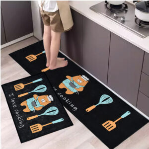 Prisha Cart Kitchen Runner Rug Set 2 Piece– Anti Fatigue Non Skid Floor Mat