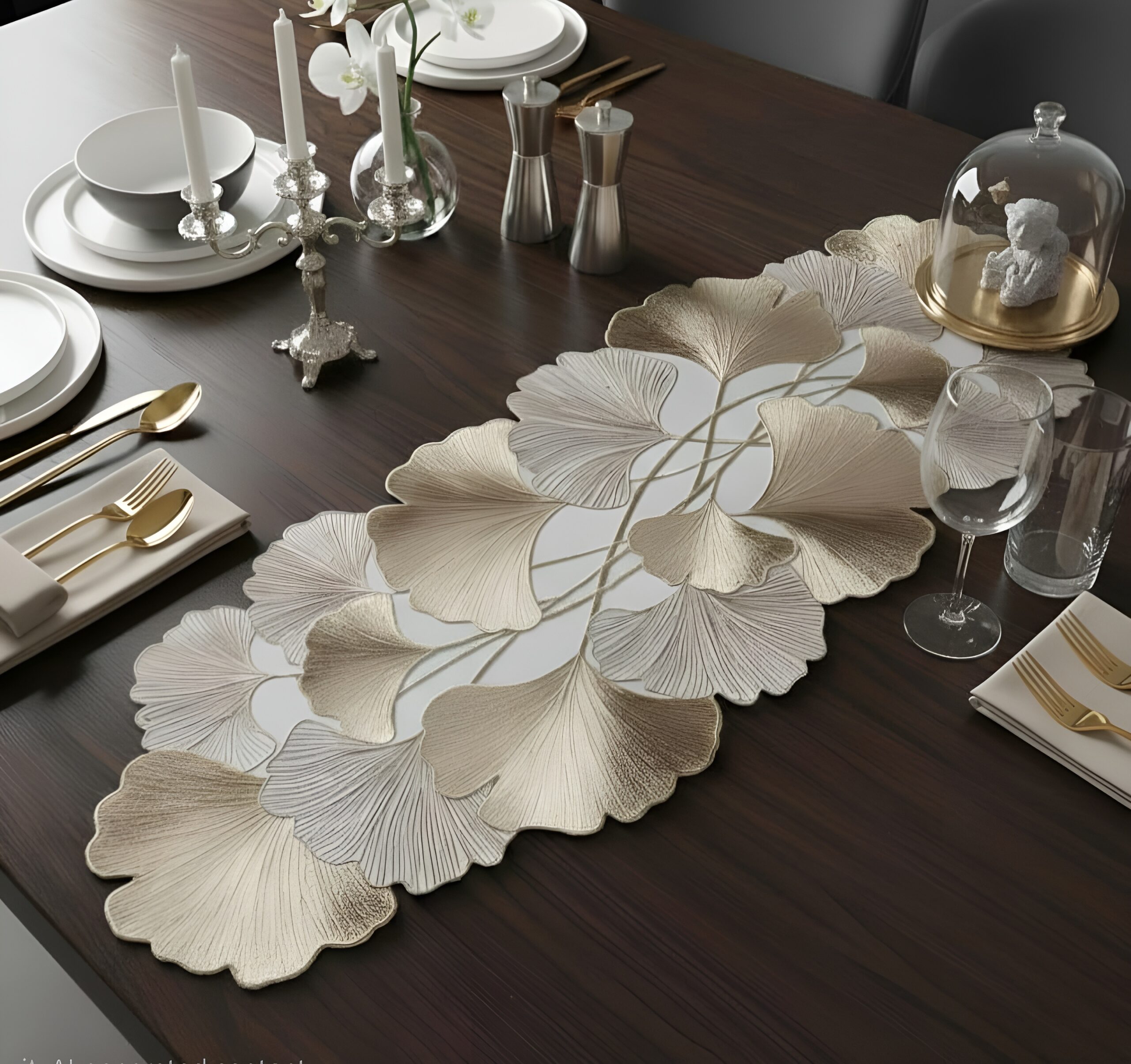 Prisha Cart Premium PVC Table Runner – Washable, Anti-Slip, Heat-Resistant Protector Mat for Dining & Console Tables